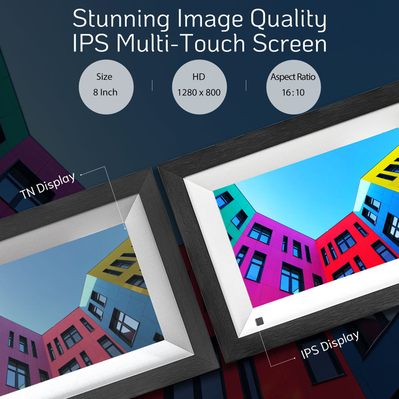 NexFoto 8 Inch WiFi Digital Picture Frame with 32GB Storage Perfectly